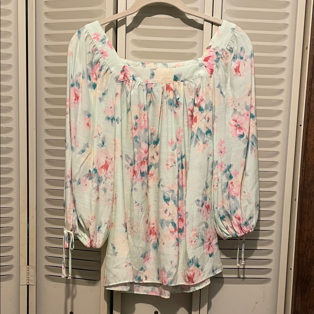 LC Lauren Conrad Pastel Floral Blouse